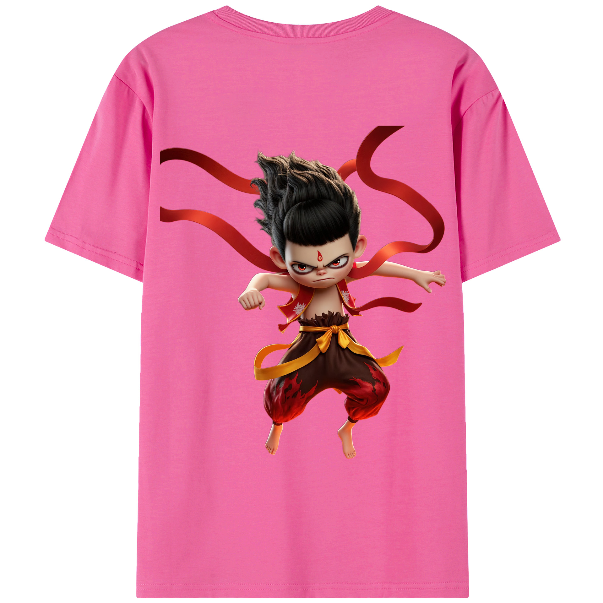 （画像用） Ne Zha 2 ナタ 魔童の大暴れ レディース半袖Tシャツ(バックプリント)